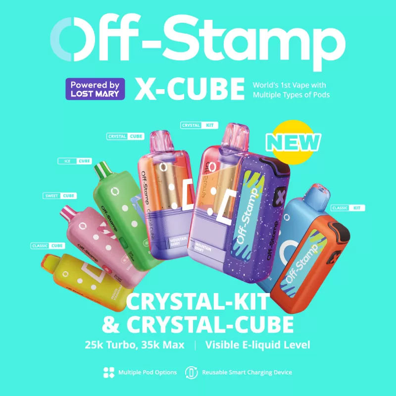 Made in Indonesia | Off-Stamp X-CUBE "Crystal Cube" 35K Disposable KIT – 35,000 Puffs - Coffee