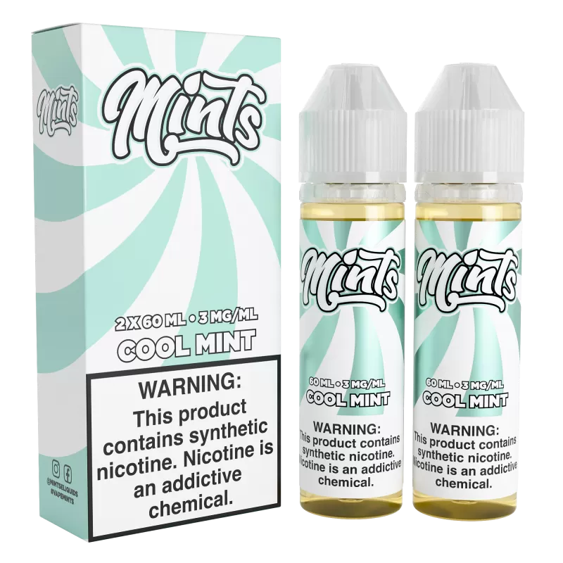 Mints Vape Co - Cool Mint - 120ML E-Liquid (Twin 60ML Pack) - 3MG