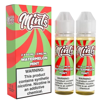 Mints Vape Co - Watermelon Mint - 120ML E-Liquid (Twin 60ML Pack) - 0MG