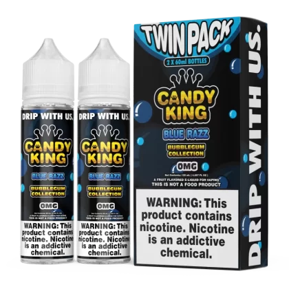 CANDY KING BubbleGum Collection - Blue Razz - 120ML E-Liquid (2x60mL Twin Pack) - 6MG