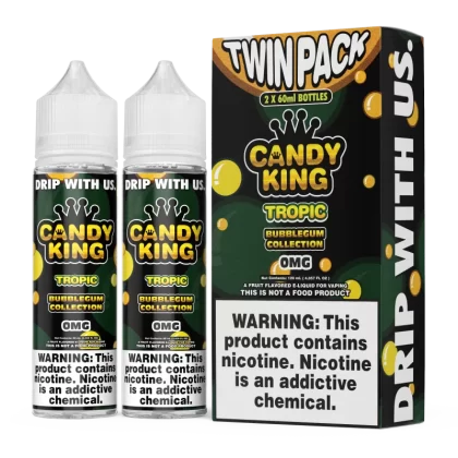 CANDY KING BubbleGum Collection - Tropic - 120ML E-Liquid (2x60mL Twin Pack) - 0MG