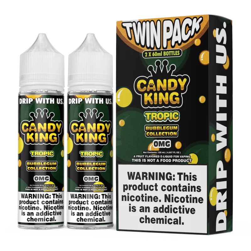 CANDY KING BubbleGum Collection - Tropic - 120ML E-Liquid (2x60mL Twin Pack) - 0MG