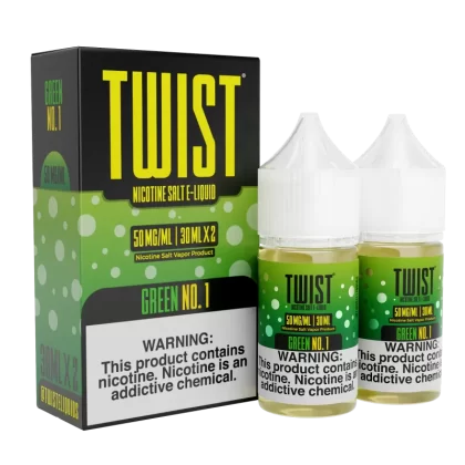 TWIST Nicotine Salt E-Liquid - Green No.1 - 60ML E-Liquid (Twin 30ML Pack) - 35MG