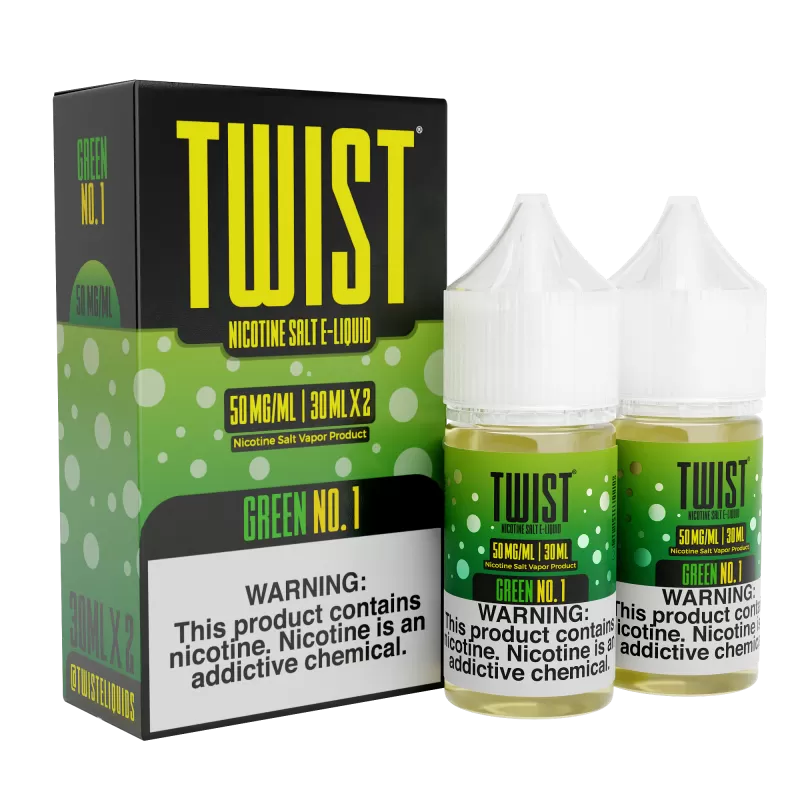 TWIST Nicotine Salt E-Liquid - Green No.1 - 60ML E-Liquid (Twin 30ML Pack) - 35MG