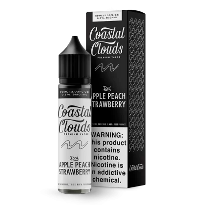 Coastal Clouds - Iced Apple Peach Strawberry - 60ML E-Liquid - 0MG