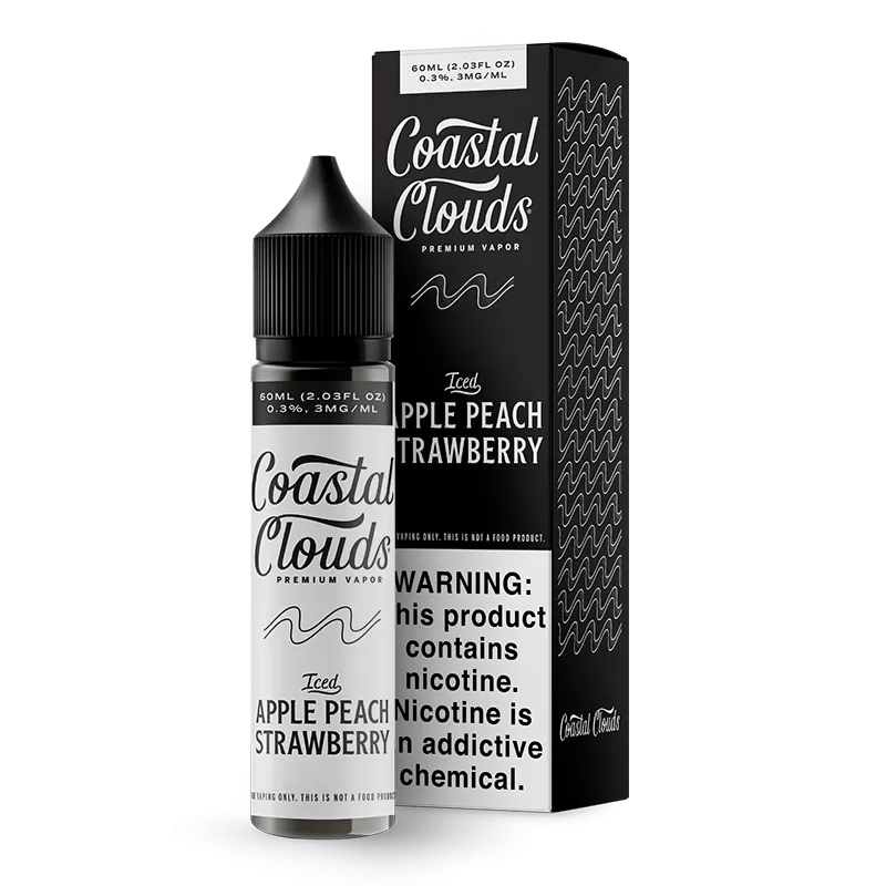 Coastal Clouds - Iced Apple Peach Strawberry - 60ML E-Liquid - 0MG