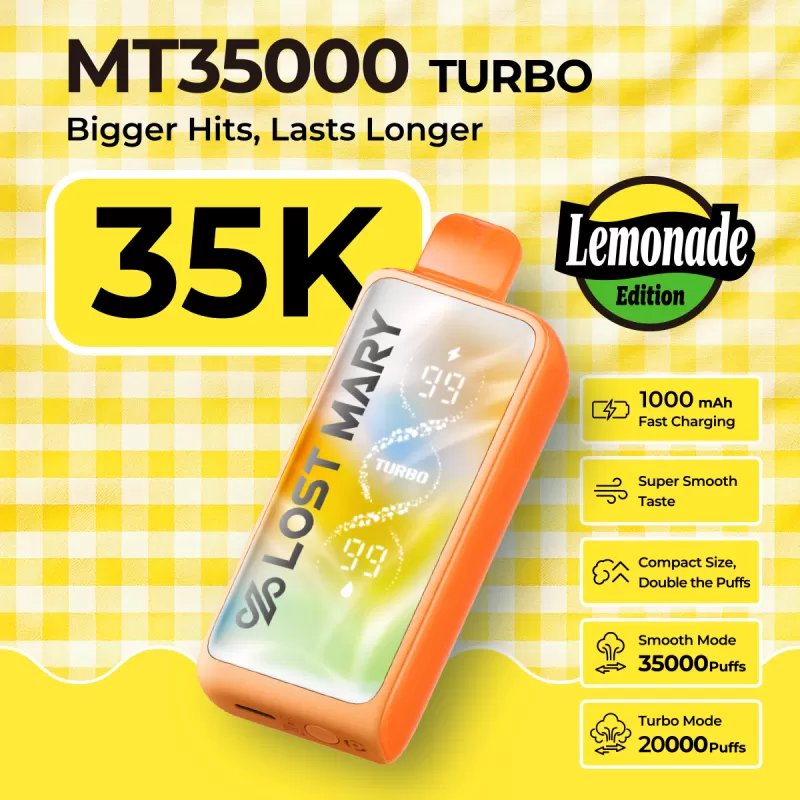 Lost Mary MT35K "Lemonade Edition" Disposable Device - 35,000 Puffs - Mint Lemonade