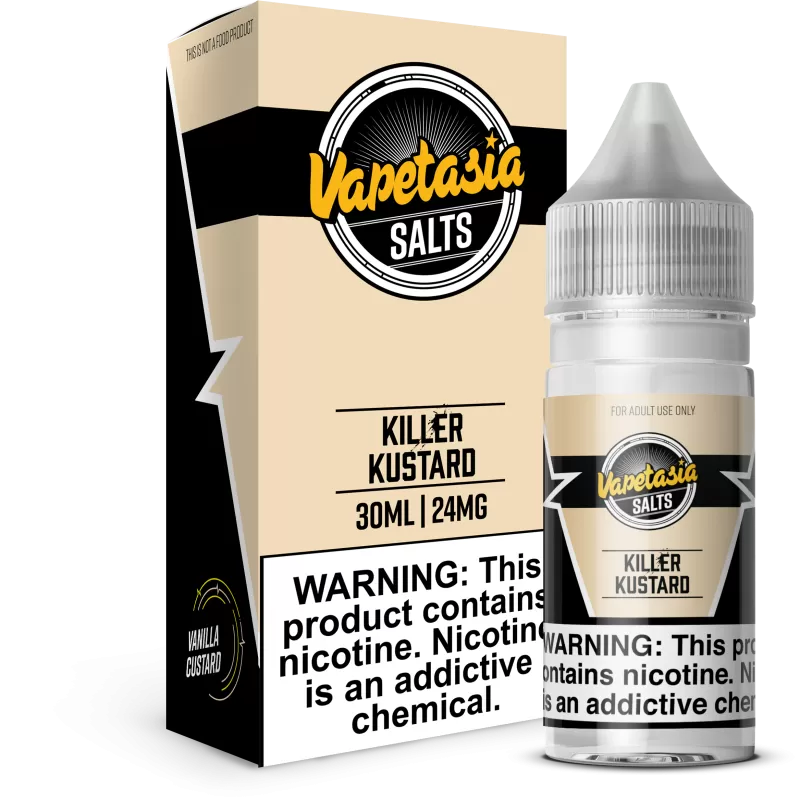 VAPETASIA SALTS - Killer Kustard - 30ML E-Liquid - 48MG
