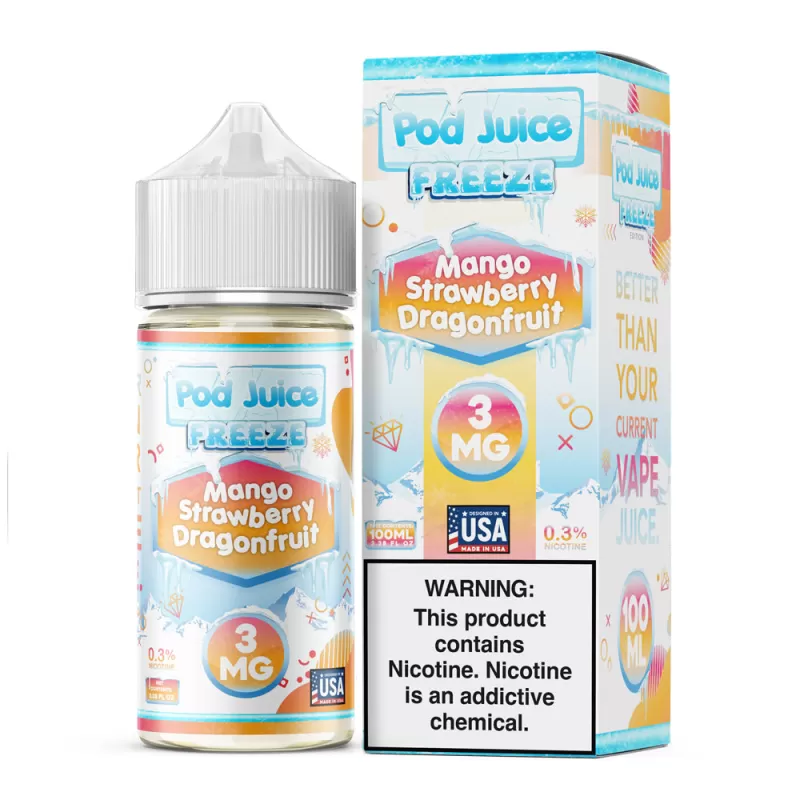 Pod Juice FREEZE - Mango Strawberry Dragonfruit - 100ML E-Liquid - 0MG