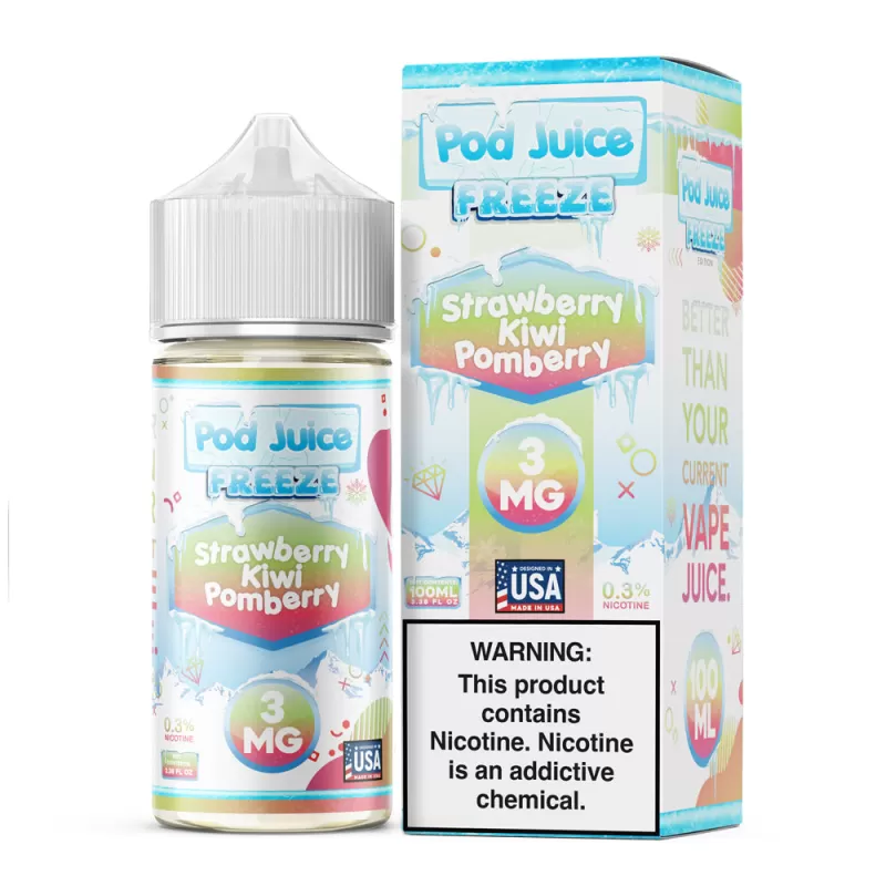 Pod Juice FREEZE - Strawberry Kiwi Pomberry - 100ML E-Liquid - 0MG