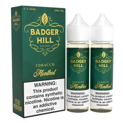 BADGER HILL RESERVE - Menthol - 120ML E-Liquid (Twin 60ML Pack) - 3MG