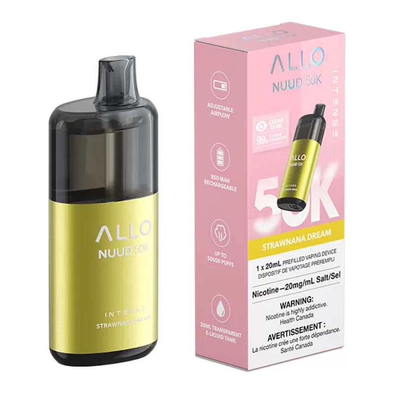Allo Intense Nuud 50K Disposable Vape Device - Strawnana Dream 20ml - 20mg/ml