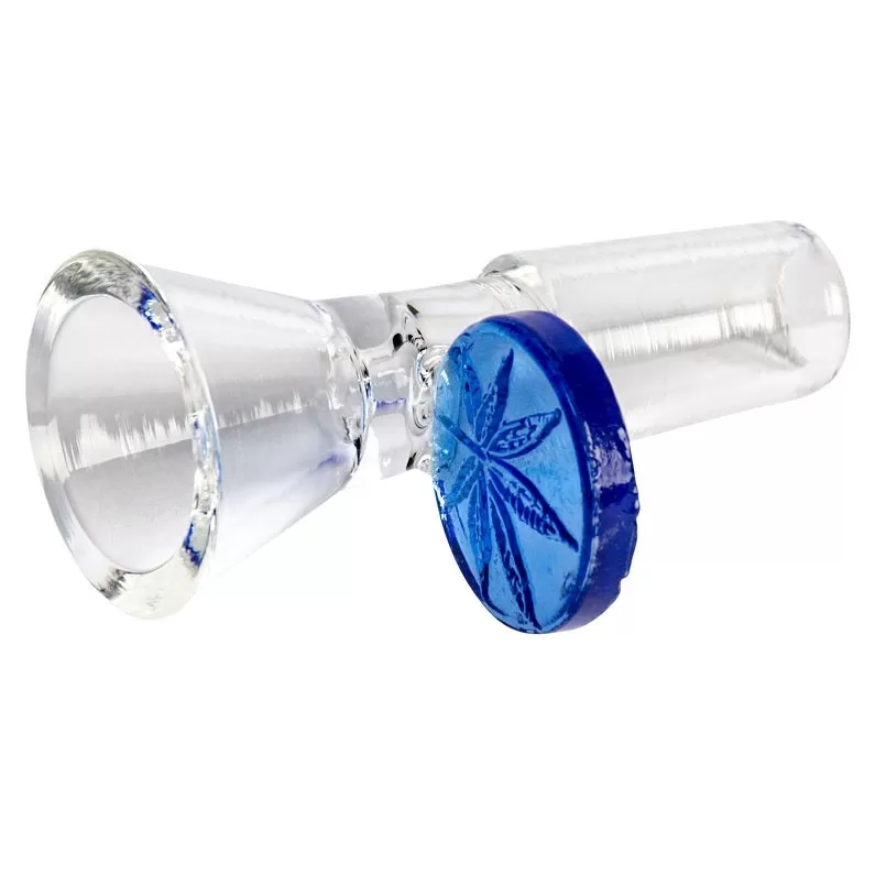 14mm Male Red Eye Glass Cone Pull-Out w/ Leaf Handle Bowl - Clear - Image 2