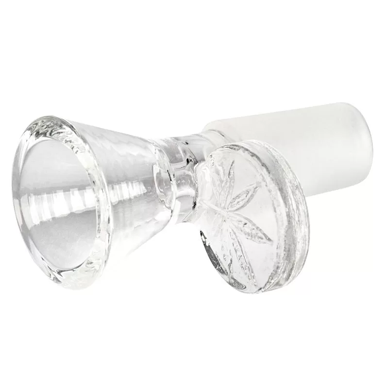 14mm Male Red Eye Glass Cone Pull-Out w/ Leaf Handle Bowl - Clear - Image 3