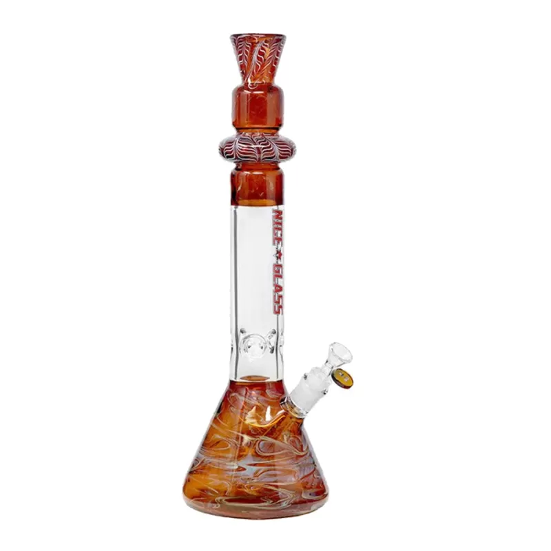 18" Nice Glass Top Glass Beaker Bong - Green - Image 2