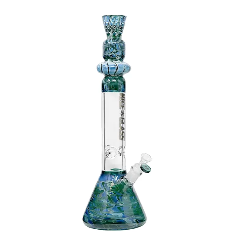 18" Nice Glass Top Glass Beaker Bong - Green - Image 3