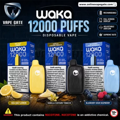 Waka Nova Rechargeable Disposable Vapes 12,000 Puffs - 18 mg / Cherry