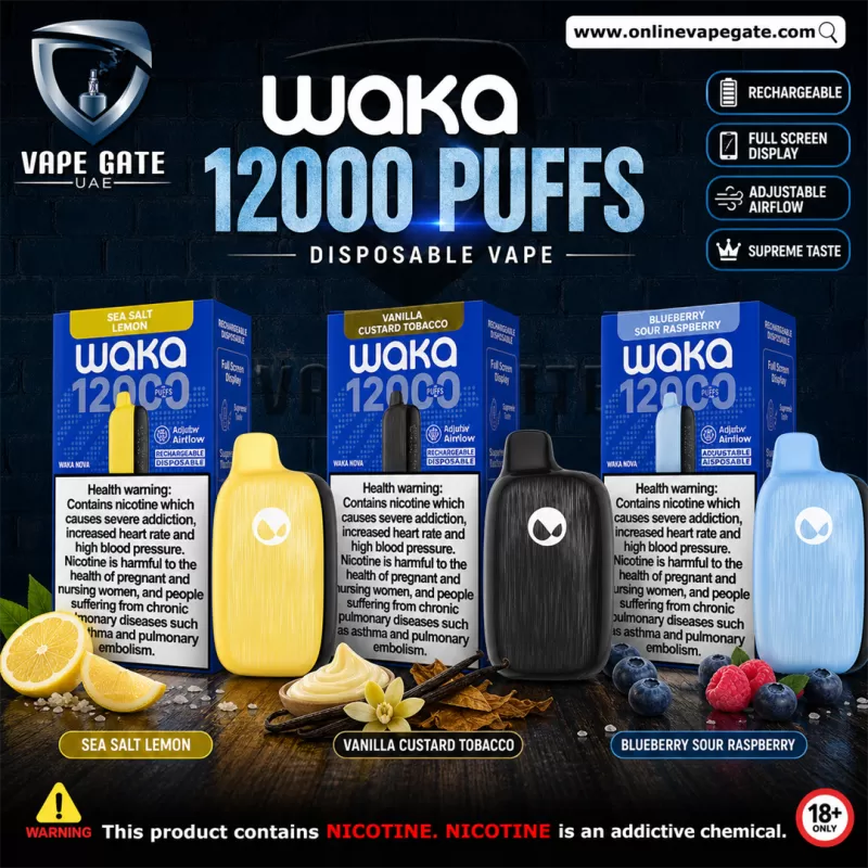 Waka Nova Rechargeable Disposable Vapes 12,000 Puffs - 18 mg / Watermelon