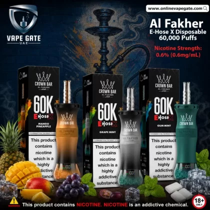 Al Fakher - E-Hose X Rechargeable Disposable Vape 60,000 Puffs - Mango Pineapple / 6 mg