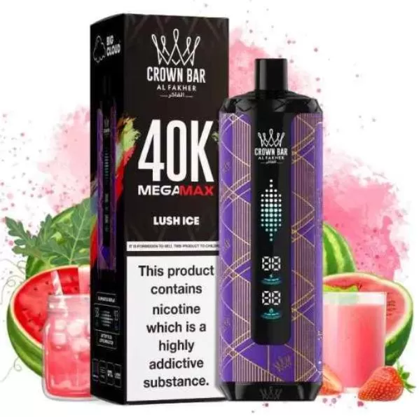 Al Fakher - Crown Bar Mega Max 40K Disposable Vape (40,000 Puffs) - Lush Ice / 6 mg - Image 2