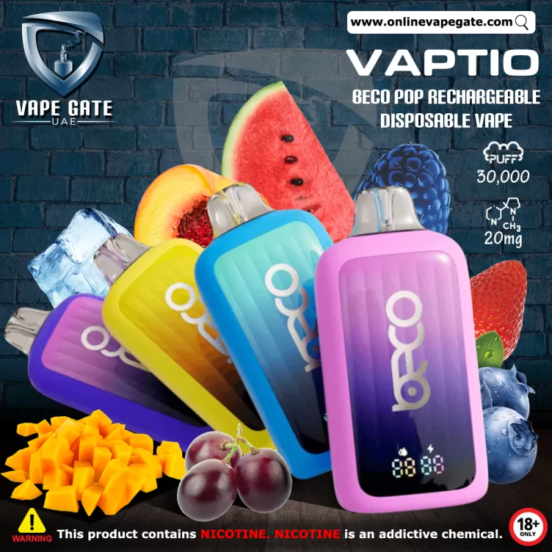Vaptio Beco Pop Rechargeable Disposable Vape (30,000 Puffs) - Cool Mint / 20 mg