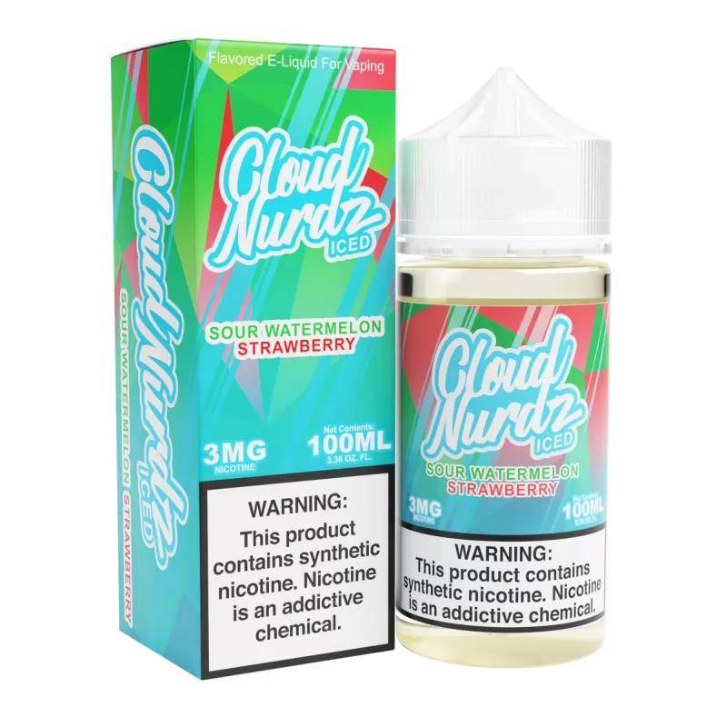 Sour Watermelon Strawberry Iced by Cloud Nurdz TFN 100mL - 3MG