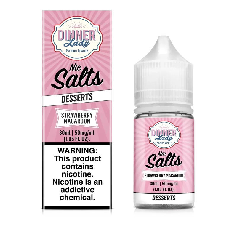 DINNER Lady Nic SALT - Strawberry Macaroon - 30ML E-Liquid - 35MG