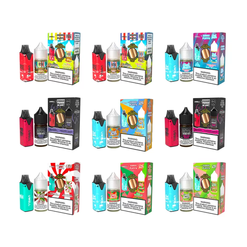 Collab Bundle – Uwell V6 Disposable Device + Daddy’s Vapor 30mL Juice - CLR: Blue/ FLV: Watermelon Apple 50MG