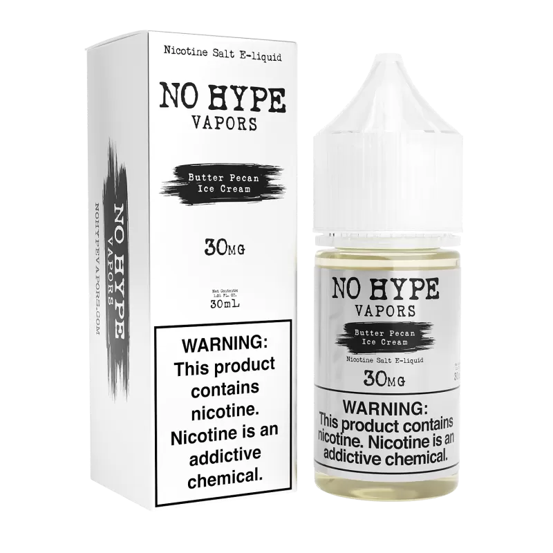 Butter Pecan Ice Cream by No Hype E-Liquid 30mL Salt Nic - 30MG