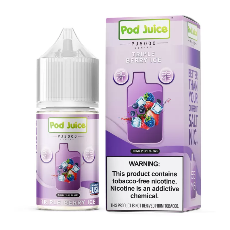 Triple Berry Ice by Pod Juice PJ5000 Series Salt 30mL - 55MG