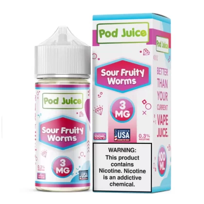 Pod Juice - Sour Fruity Worms - 100ML E-Liquid - 12MG