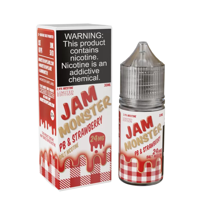 Jam Monster Salt - PB & Strawberry - 30ML E-Liquid (Limited Edition) - 48MG
