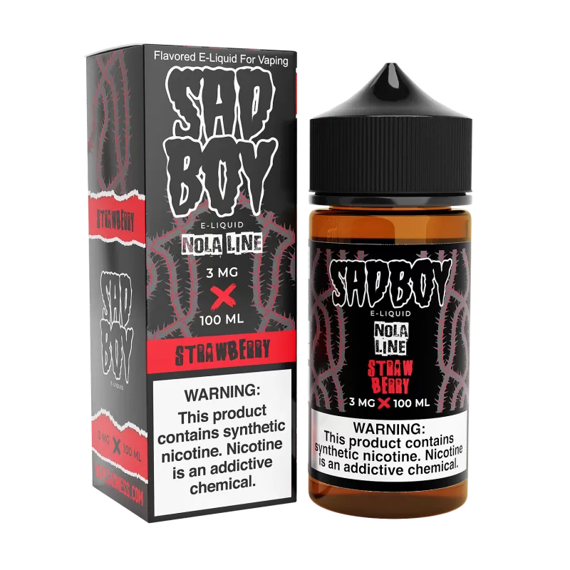 SADBOY E-Liquid - Strawberry 100ML - Nola Line Series - 0MG