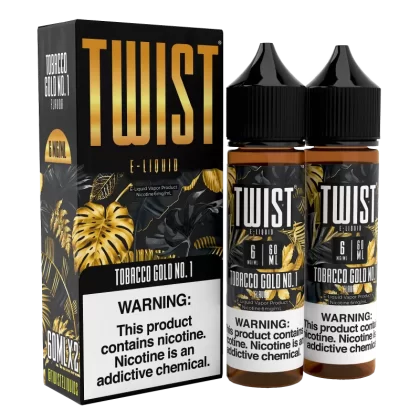 TWIST E-Liquid – Tobacco Gold No.1 - 120ML E-Liquid (Twin 60ML Pack) - 6MG