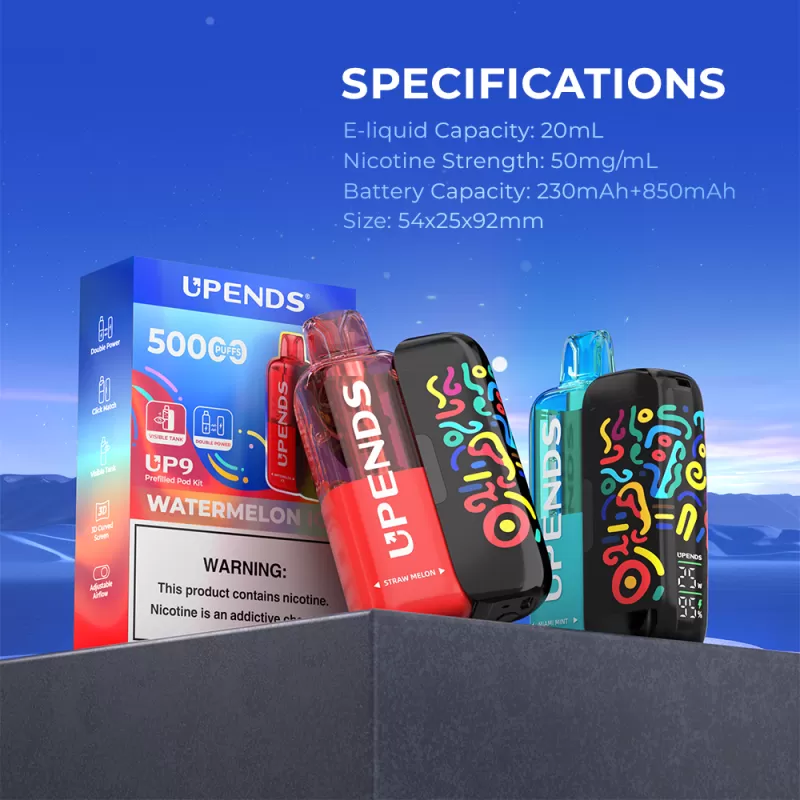 Upends UP9 50K Puffs Disposable KIT - 50,000 Puffs - Cool Mint - Image 3