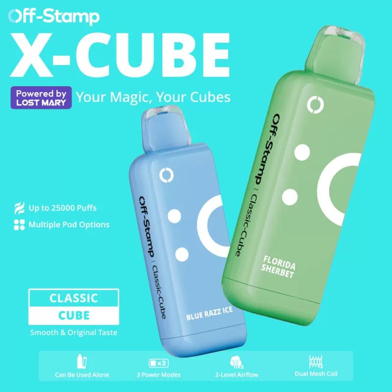 Made in Indonesia | X-CUBE Classic Cube 25K Disposable POD – 25000 Puffs - Grape Pomegranate