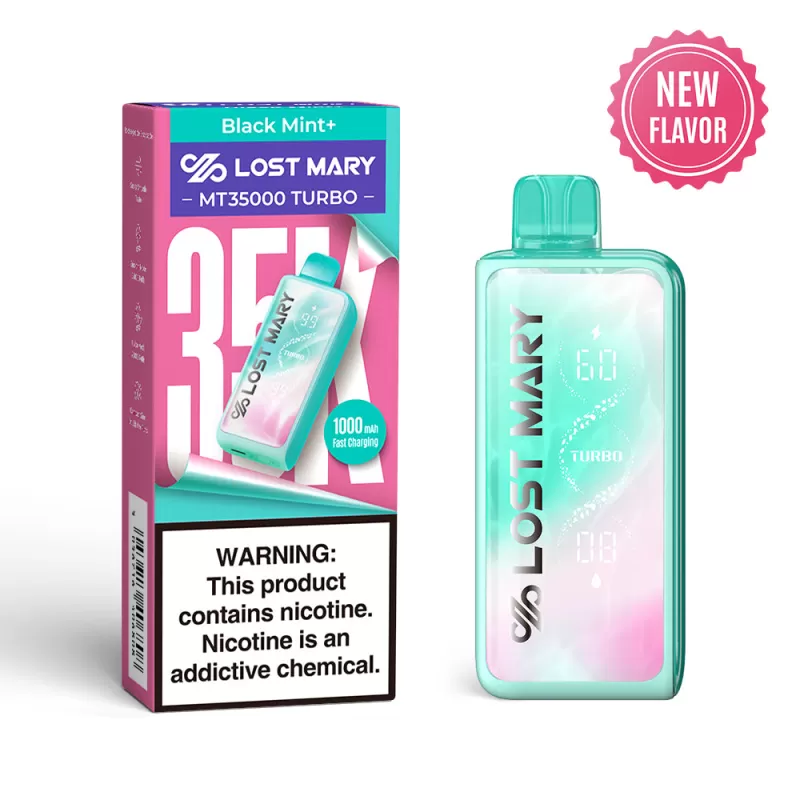 Made in Indonesia | Lost Mary MT35K Turbo Disposable - 35,000 Puffs - Winter Mint - Image 2