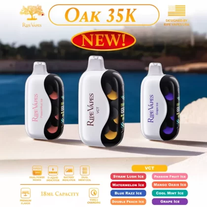 Assembled in USA | Ripe Vapes OAK 35K Disposable Device - 35,000 Puffs - Sour Apple