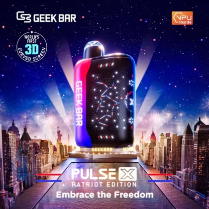 Geek Bar Pulse X 25K Puff PATRIOT EDITION Rechargeable Disposable Device – 25000 Puffs - Blue Razz Ice