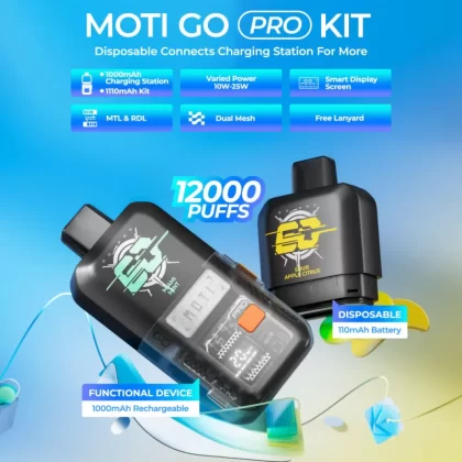 MOTI Go Pro Kit Disposable Device – 12000 Puffs - Blue Dream