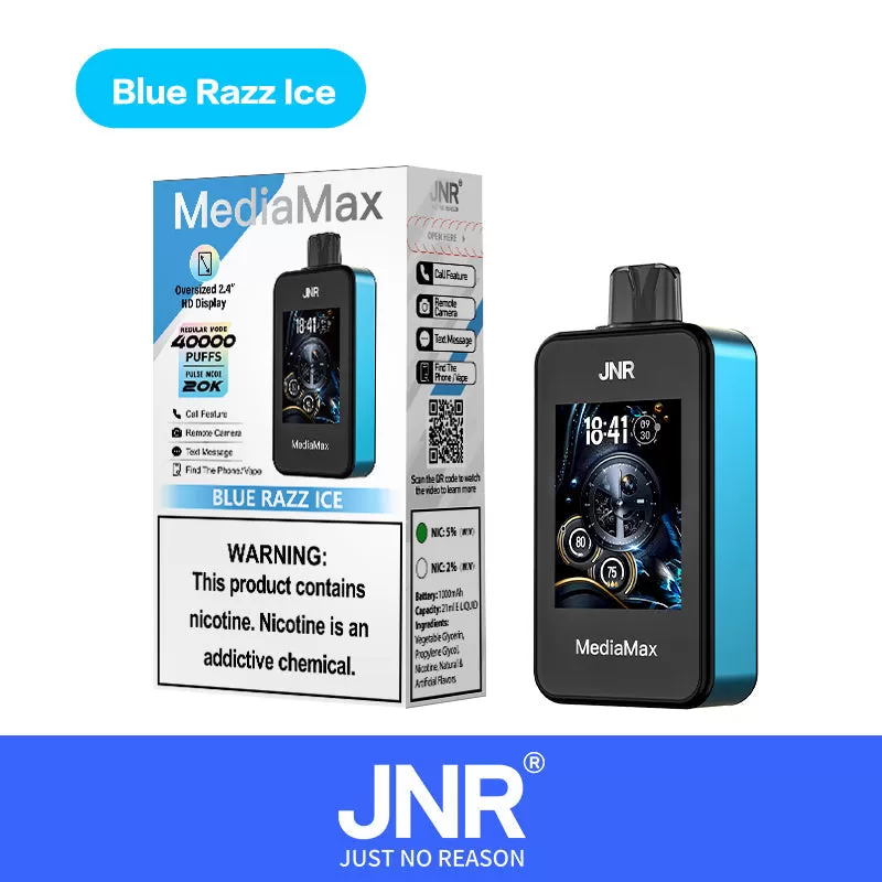 JNR "Media Max" 40K Disposable Device - 40000 Puffs - Blue Razz Ice - Image 2