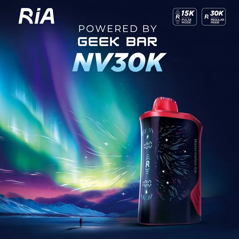 RIA NV30K Puff Powered By GEEK BAR Disposable Device – 30,000 Puffs - Blue Razz Ice