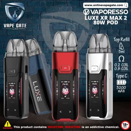 VAPORESSO LUXE XR MAX 2 80W POD SYSTEM 3200mAh - Dark Black Leather