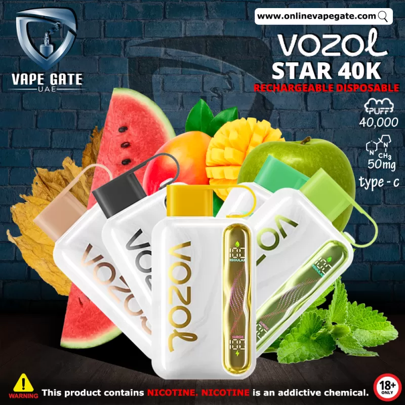Vozol Star 40K Rechargeable Disposable Vape (40,000 Puffs) - Strawmelon Peach / 50 mg