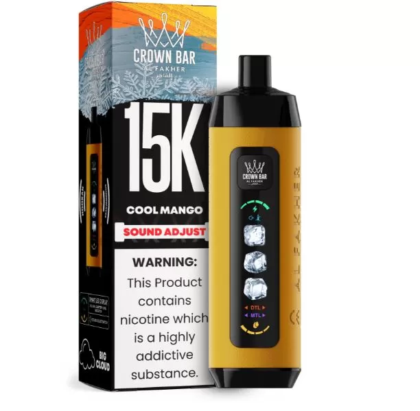 Al Fakher - Crown Bar Hypermax Ice Adjust Disposable Vape (15,000 Puffs) - Blueberry Gum / 5 mg - Image 3