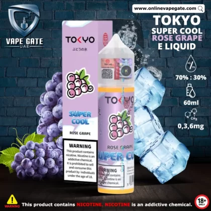 Tokyo Super Cool Rose Grape Eliquid 60ml - 3 mg / 60 ml