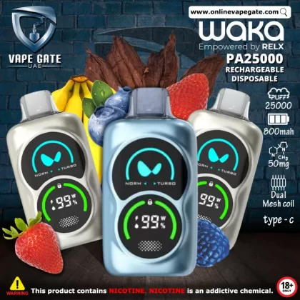 Waka PA25000 Rechargeable Disposable Vapes (25,000 Puffs) - 50 mg / Cappuccino