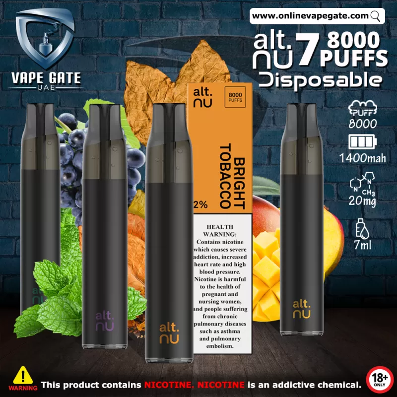 Alt.NU 7 Disposable Vape (8,000 Puffs) - Strawberry Watermelon / 20 mg