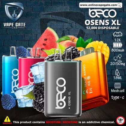 Beco Osens XL Disposable Vape (12,000 Puffs) - 20 mg / Peach Ice