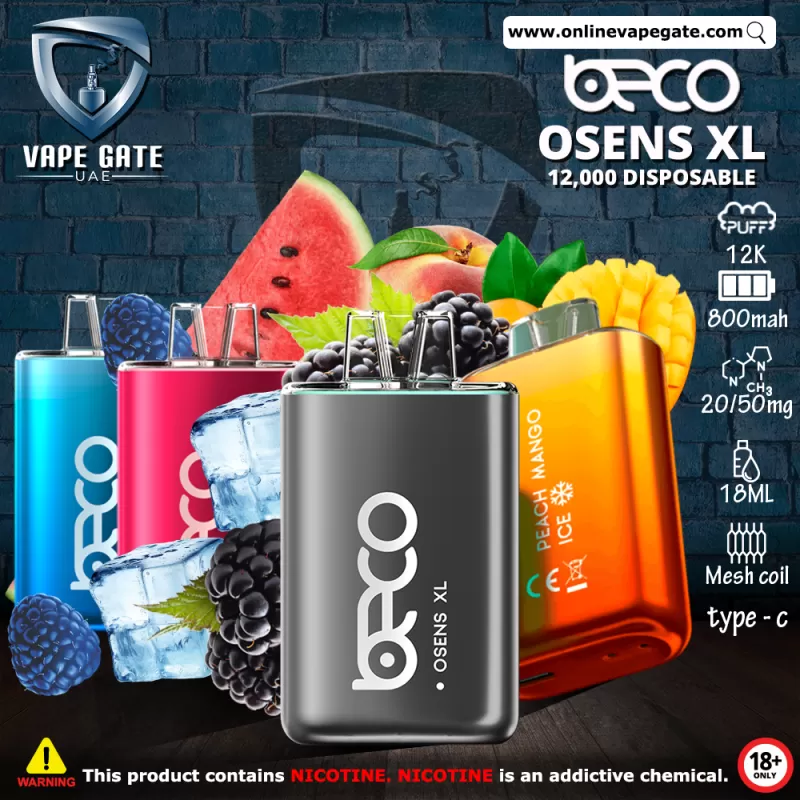 Beco Osens XL Disposable Vape (12,000 Puffs) - 20 mg / Peach Ice